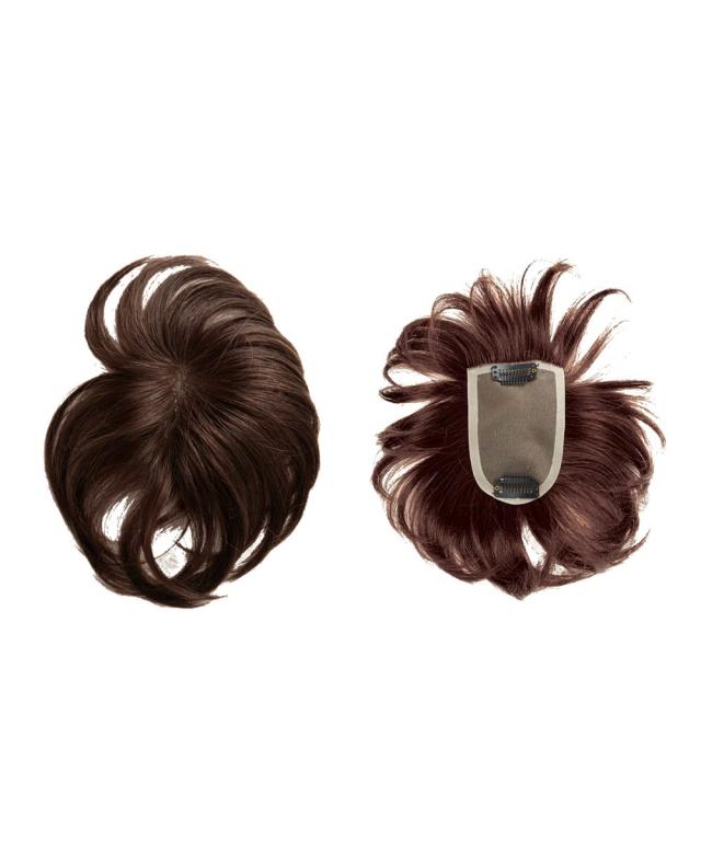 選べる人毛ヘアピース ショート ミディアムヘア やや明るい栗色 ミックスブラウン/ 栗色 ミディアムブラウン/ 自然色 ダークブラウン 地肌ベースL ニッセン nissen 選べる人毛ヘアピース ショート ミディアムヘア やや明るい栗色