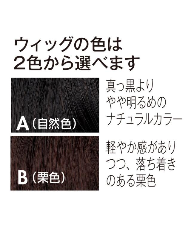 ウィッグ 分け目自由人毛100％フルウィッグ 固定ピン付 ミディアム
