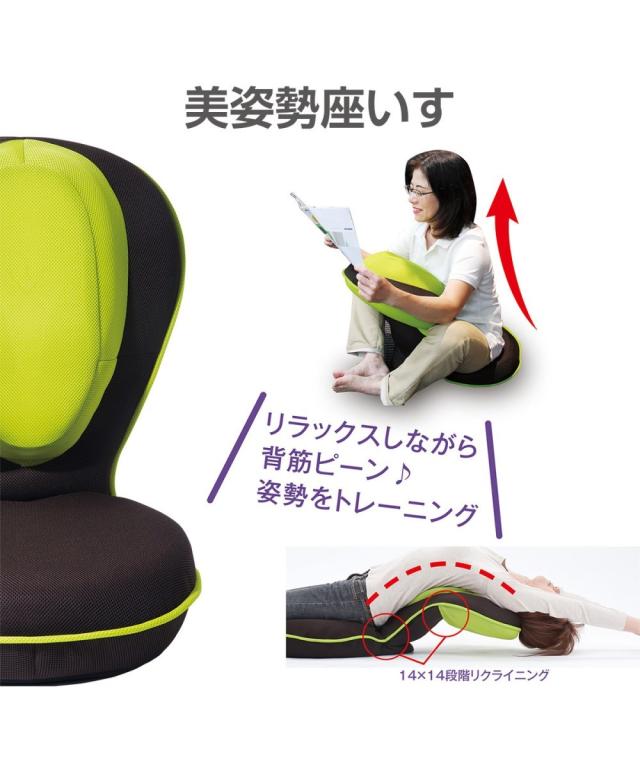 単品配送 背筋がGUUUN 美姿勢座 椅子 ヘルスケア グリーン/ピンク/ブラウン/モフモフピンク/モフモフベージュ ニッセン nissen