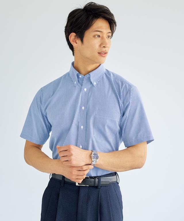 ワイシャツ 大きいサイズ ビジネス メンズ 抗菌防臭形態安定 半袖 3枚組 ボタンダウン 標準シルエット 7L/8L ニッセン nissen_12