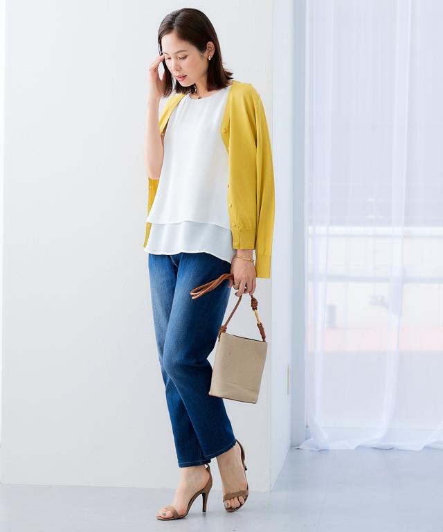 チュニック レディース ジョーゼット 裾ティアード ブラウス S/M