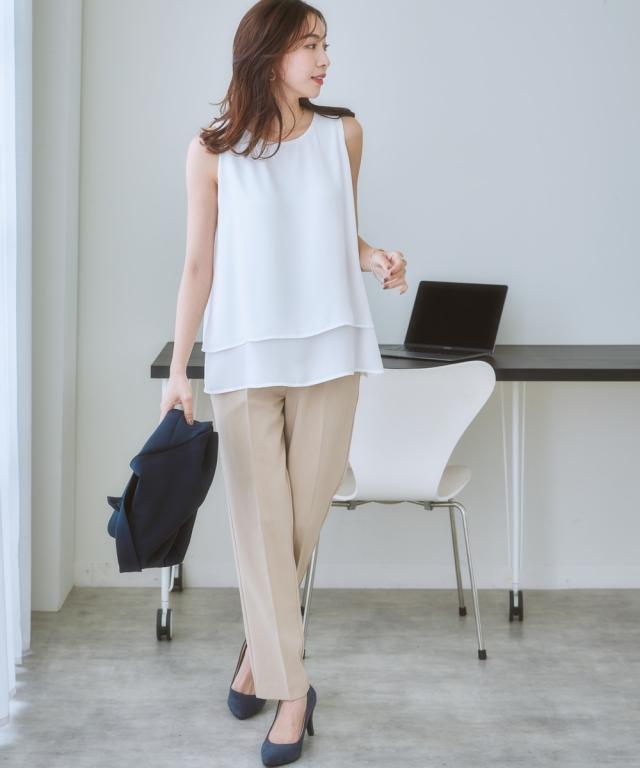 チュニック レディース ジョーゼット 裾ティアード ブラウス S/M