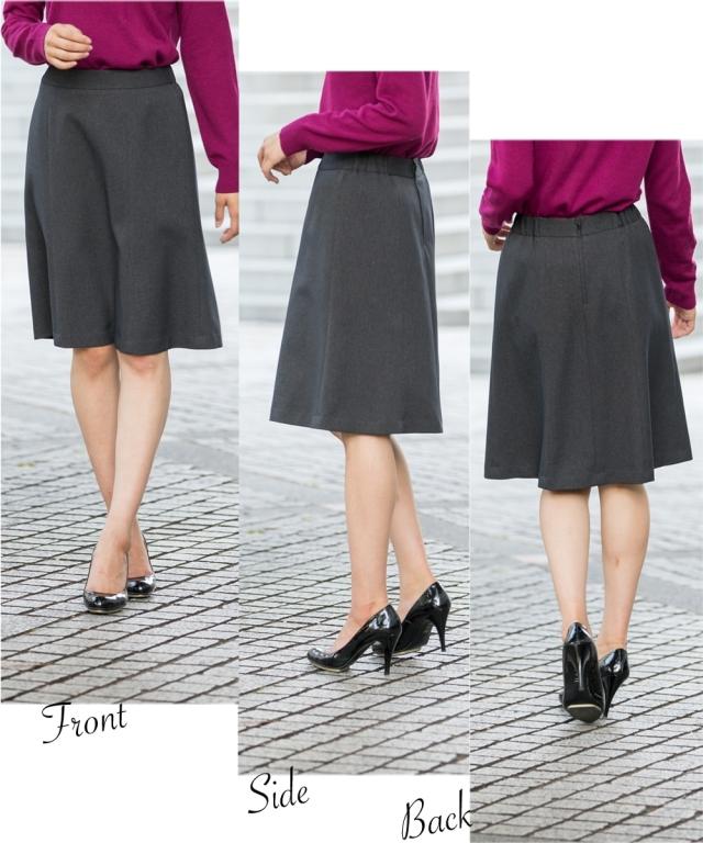 スーツ レディース ビジネス スカート 洗える ストレッチ セミフレア