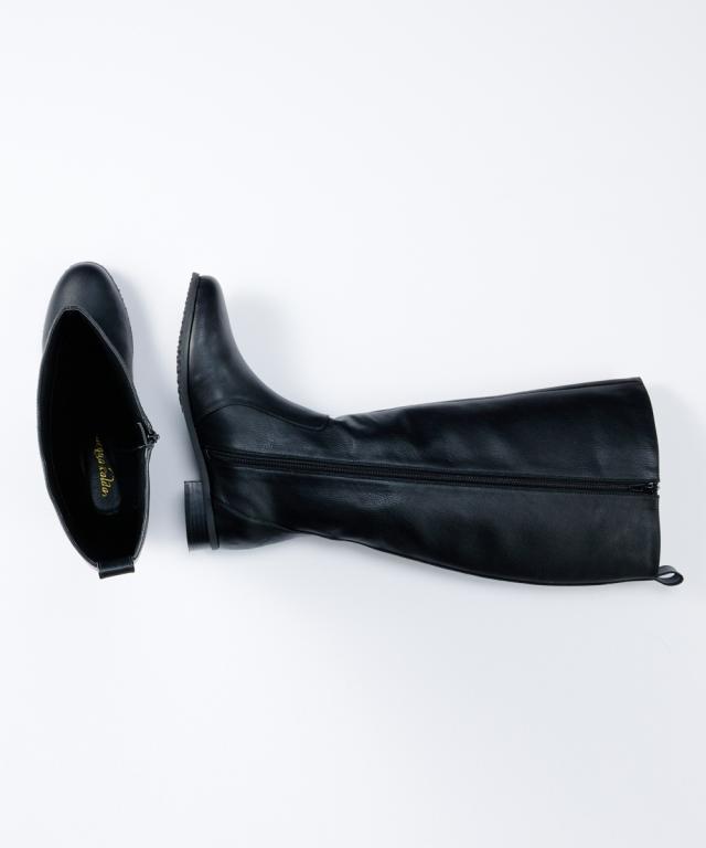 大きいサイズ レディース ゆったり幅 ロング ブーツ 低反発中敷 23.0〜23.5/24.0〜24.5/25.0〜25.5/26.0〜26.5cm ニッセン nissen