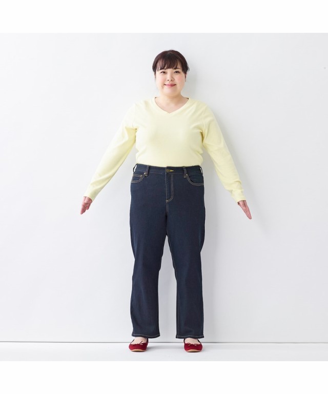 パンツ ストレート デニム もっともっとゆったり太もも 大きいサイズ レディース すごのび ストレッチ 股下78cm  インディゴブルー/オーの通販はau PAY マーケット - ニッセン｜プレミアムは2000円以上送料無料