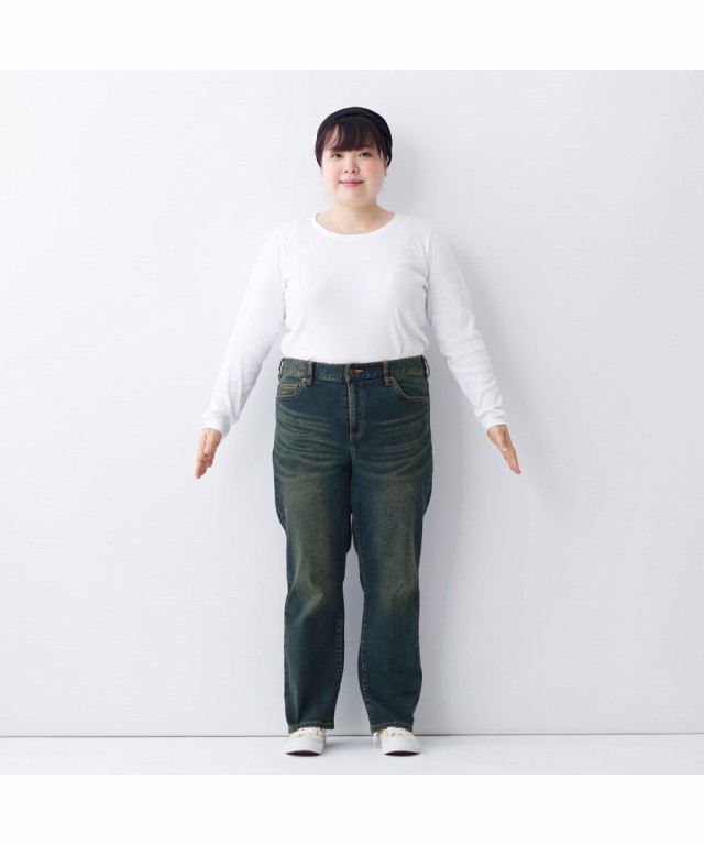 パンツ ストレート デニム もっともっとゆったり太もも 大きいサイズ レディース すごのび ストレッチ 股下78cm  インディゴブルー/オーの通販はau PAY マーケット - ニッセン｜プレミアムは2000円以上送料無料