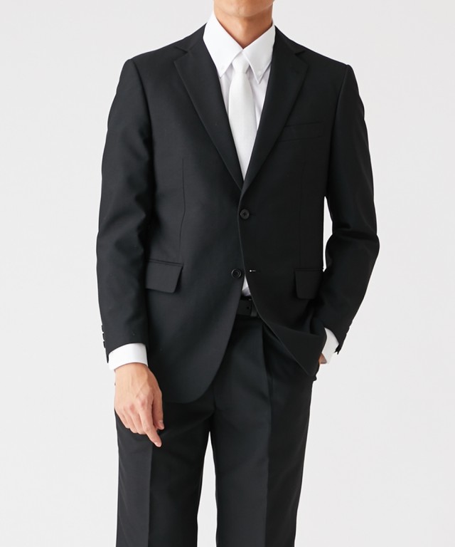 スーツ フォーマル 大きいサイズ ビジネス メンズ アジャスター付 シングル2つボタン＋ツータック パンツ 黒 E5/E6/E7/E8 ニッセン｜au  PAY マーケット