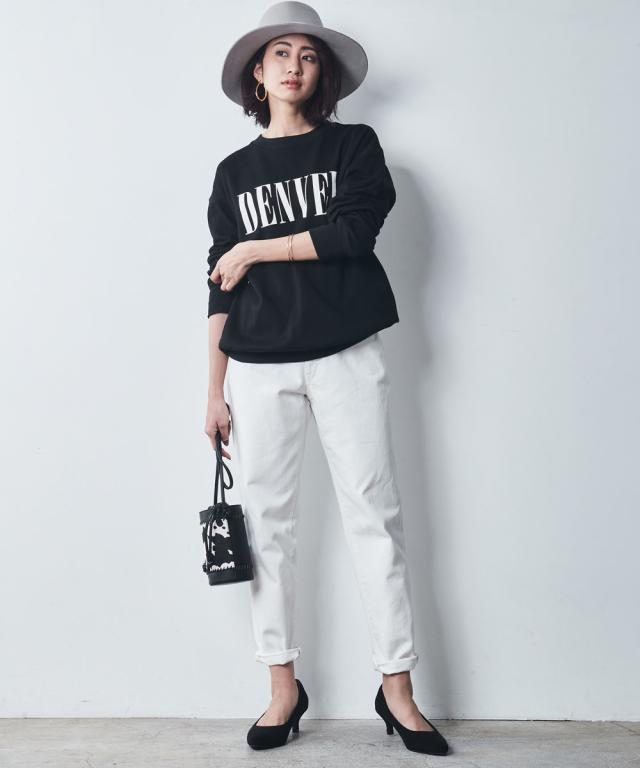 パンツ テーパード 大きいサイズ 綿100％ デニム レディース ネイビー