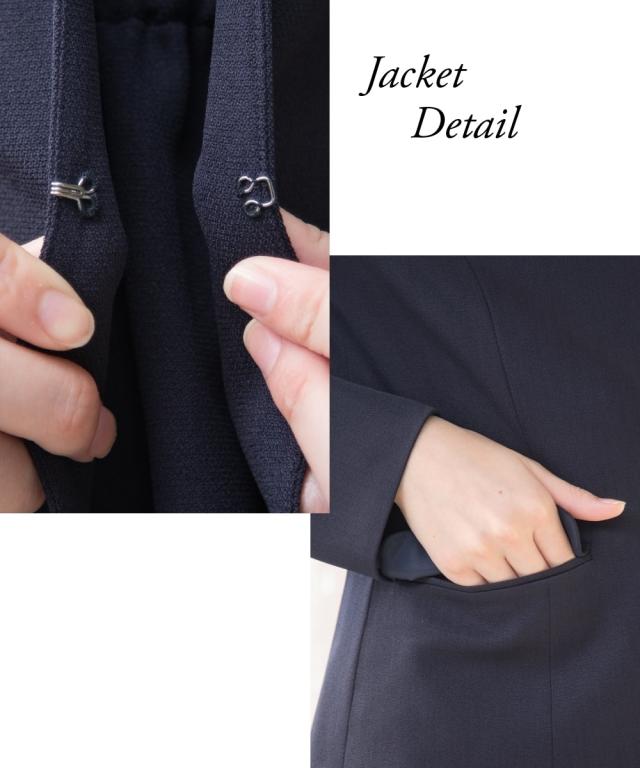 スーツ レディース 洗える 着回し 3点セット ノーカラー ジャケット