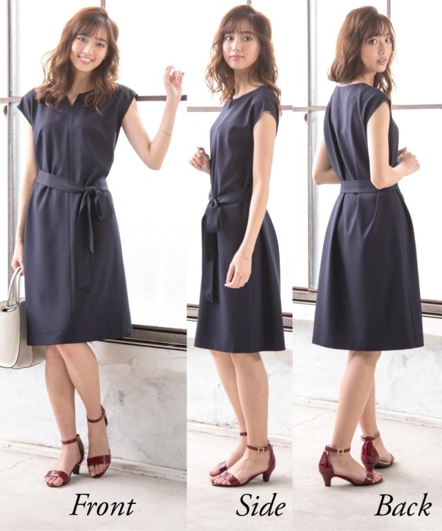 スーツ 洗える 着回し アンサンブル 2点セット 体型カバー ノーカラー