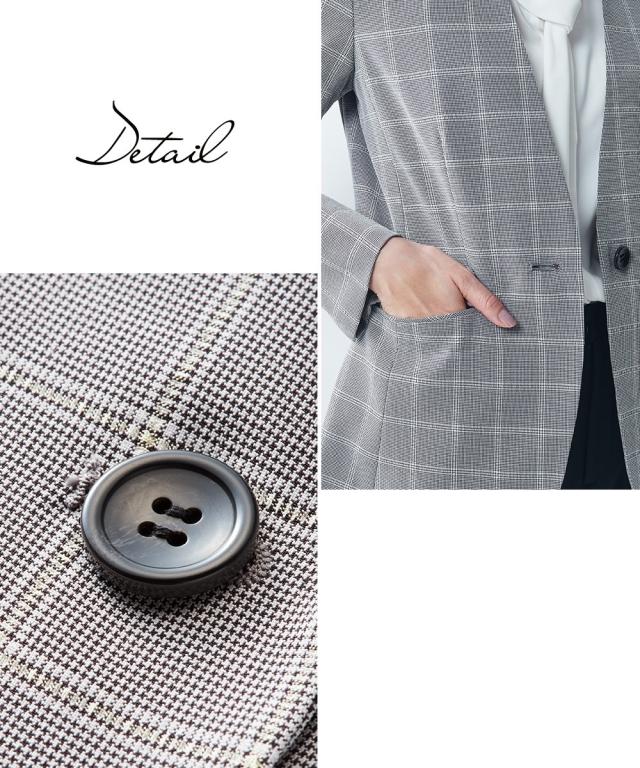 ジャケット 洗える ノーカラー ストレッチ 上下別売スーツ 大きい