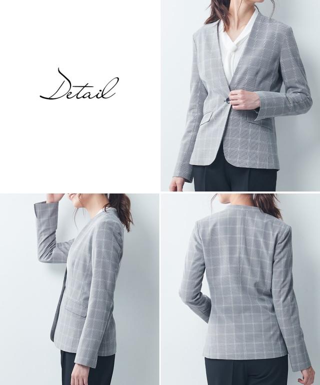 ジャケット 洗える ノーカラー ストレッチ 上下別売スーツ 大きい