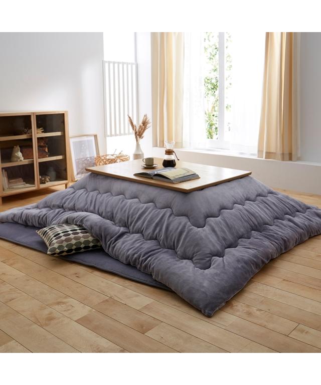 単品配送 こたつ 敷布団 吸湿発熱 はっ水加工付 なめらか フランネル 固わた入 ふっくら 厚み2cm グリーン/グレイッシュパープル/ネイビー/ピーコックグリーン/ブラウン 正方形 190×190cm ニッセン nissenの通販は