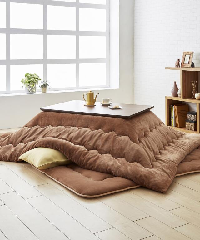 単品配送 こたつ 敷布団 吸湿発熱 はっ水加工付 なめらか フランネル 固わた入 ふっくら 厚み2cm グリーン/グレイッシュパープル/ネイビー/ピーコックグリーン/ブラウン 正方形 190×190cm ニッセン nissenの通販は