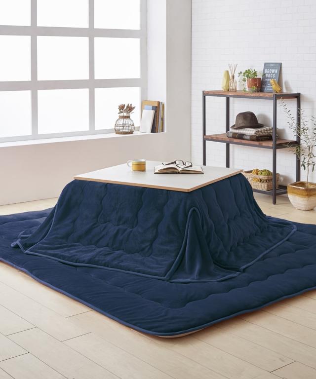 単品配送 こたつ 敷布団 吸湿発熱 はっ水加工付 なめらか フランネル 固わた入 ふっくら 厚み2cm グリーン/グレイッシュパープル/ネイビー/ピーコックグリーン/ブラウン 正方形 190×190cm ニッセン nissenの通販は