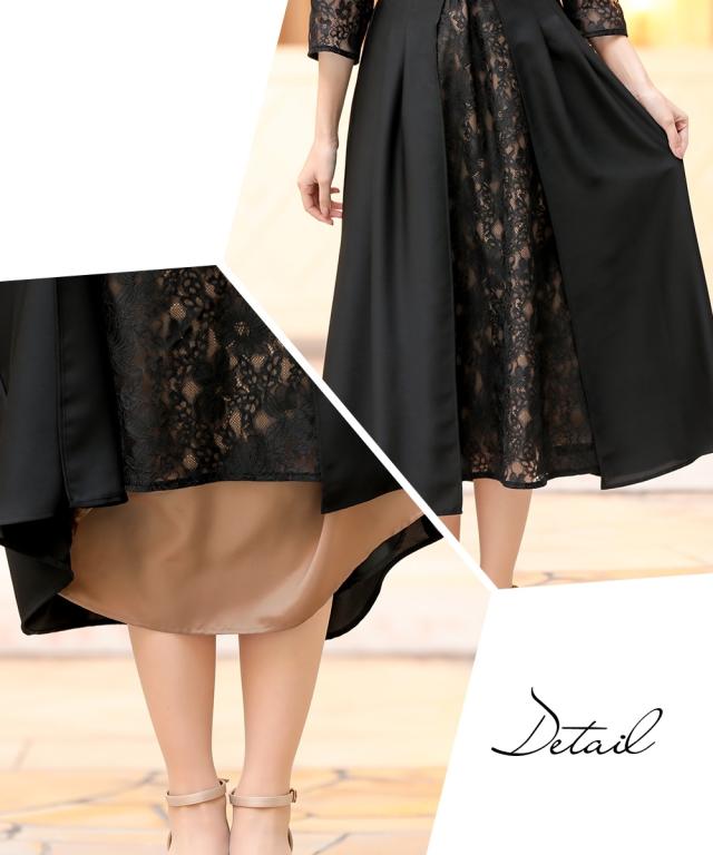 ドレス パーティー 大きいサイズ レディース スタンドカラー フロント