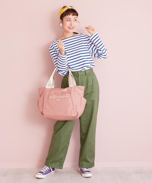 バッグ トート レディース anelloGRANDE アネログランデ はっ水 14ポケット 杢調 オレンジベージュ/ネイビー/ピンクベージュ/ブラック/ライトグレー レイン ニッセン nissen agesugi_sfaの通販は