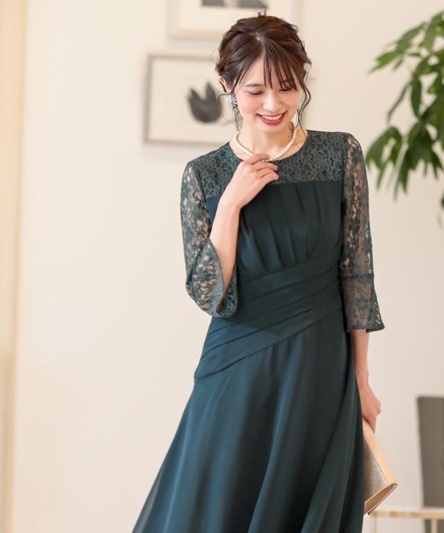 ドレス パーティー 大きいサイズ レディース ウエスト ねじり デザイン