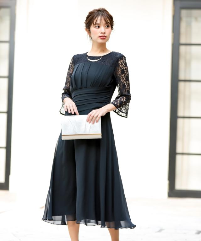 ドレス パーティー 大きいサイズ レディース ウエスト ねじり デザイン