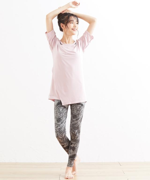 Citta.room ヨガウェアセット ピンク グレー ホワイト　4Lサイズ Citta.room ヨガウェアセット ピンク グレー ホワイト 4Lサイズ
