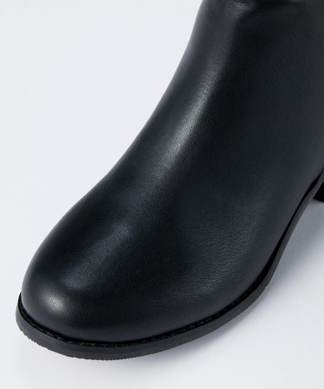 大きいサイズ レディース ゆったり幅 バック ストレッチ ロング ブーツ 低反発中敷 ワイズ4E 23.0〜23.5/24.0〜24.5/25.0〜25.5/26.0〜26.5cm ニッセン nissen