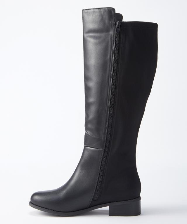 大きいサイズ レディース ゆったり幅 バック ストレッチ ロング ブーツ 低反発中敷 ワイズ4E 23.0〜23.5/24.0〜24.5/25.0〜25.5/26.0〜26.5cm ニッセン nissen