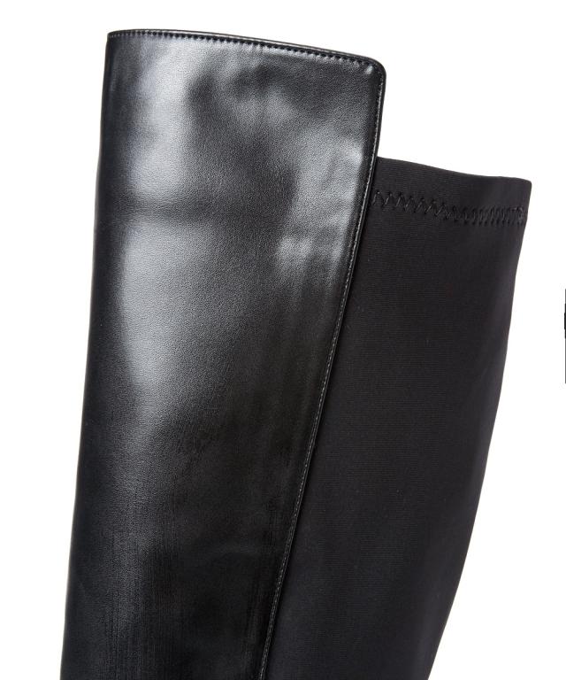 大きいサイズ レディース ゆったり幅 バック ストレッチ ロング ブーツ 低反発中敷 ワイズ4E 23.0〜23.5/24.0〜24.5/25.0〜25.5/26.0〜26.5cm ニッセン nissen