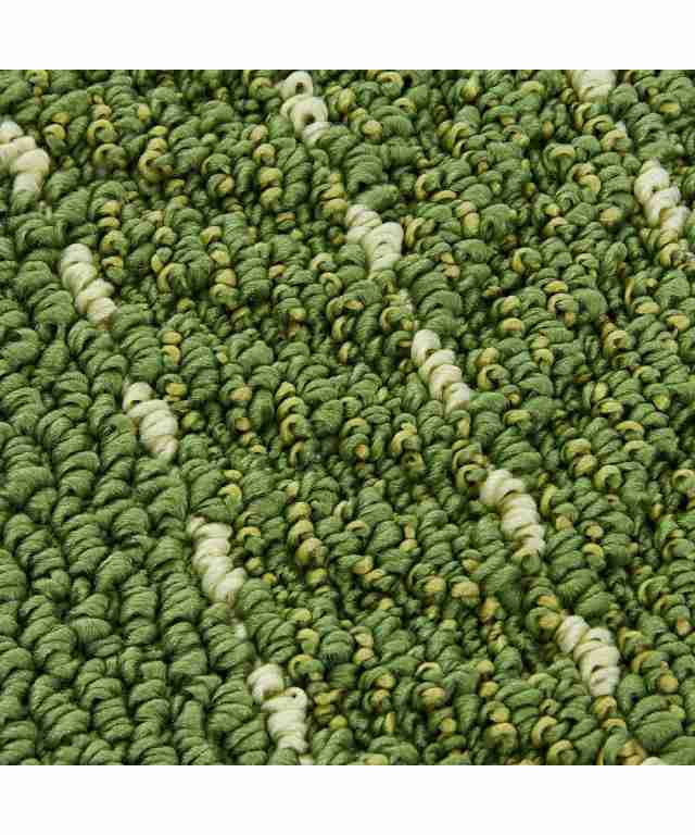 キッチンマット 小さくたためて洗いやすい 日本製 「優踏生」ヘリンボーン グリーン/グレー 約 60×300cm ニッセン nissen