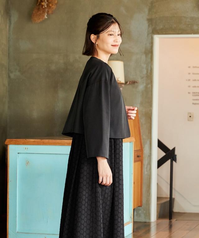 ワンピース フォーマル 大きいサイズ レディース 入園 入学 卒園 卒業 総レース アンサンブル 黒 8L ニッセン nissen ワンピース フォーマル 大きいサイズ レディース 入園 入学 卒園 卒業