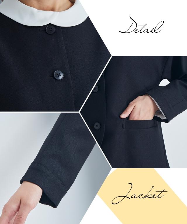 スーツ パンツ フォーマル 大きいサイズ レディース 入園 入学 卒園 卒業 ゆる ロールネック ブラウス ワイド 3点セット 黒系 8L ニッセン nissen agesugi_sfaの通販は