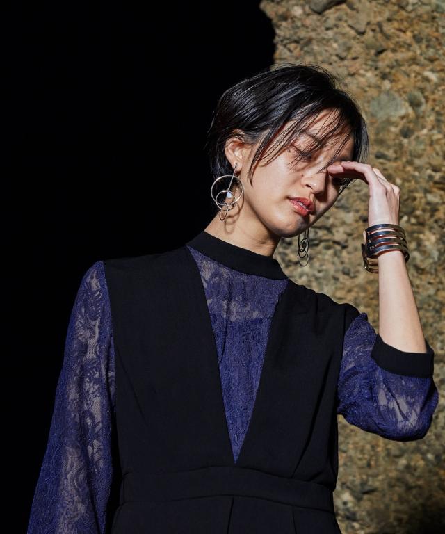 ドレス ワンピース レディース Callarus Switching Lace Onepiece