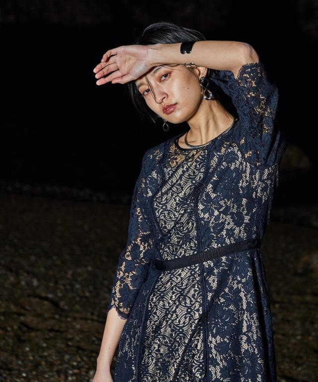 ドレス ワンピース レディース Callarus Panel Lace Onepiece Dress