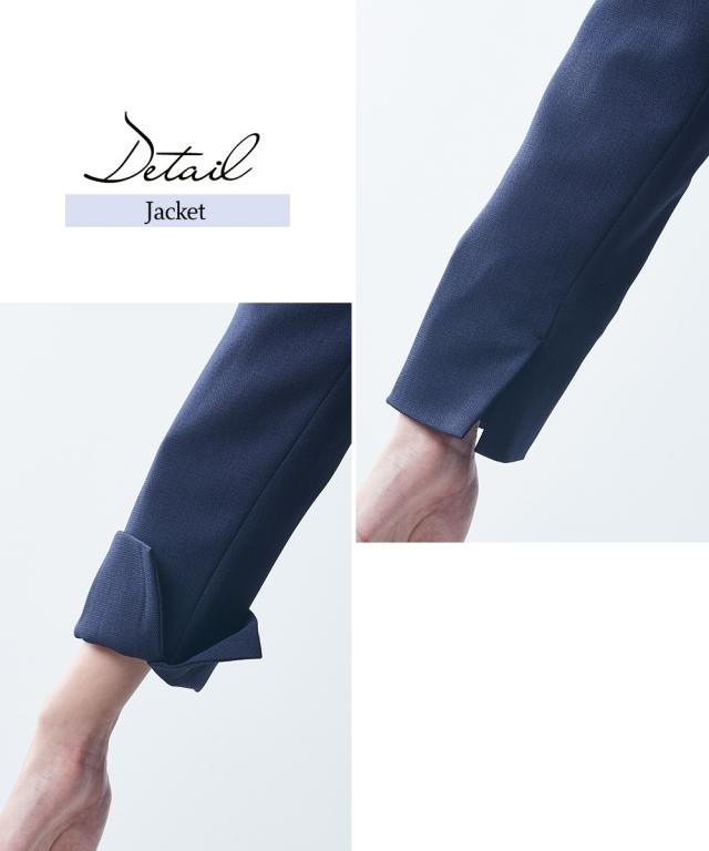 スーツ パンツ レディース ドビー素材 セットアップ 3点セット テーラード ジャケット 衿ぐりリボン付 ブラウス ストレート グレージュ/ネイビー/黒 4L/5L/6L ビジネス ニッセン nissen_9