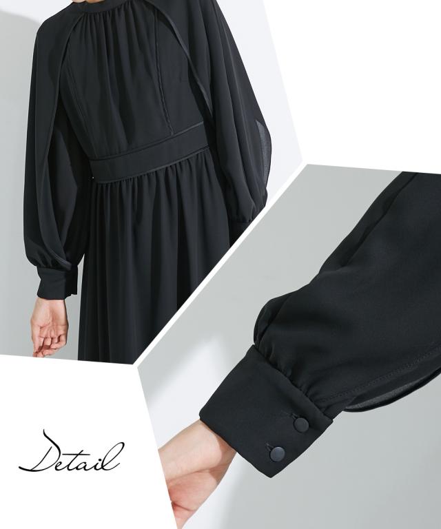 喪服 礼服 ワンピース 洗える 防しわ サテンパイピング デザイン