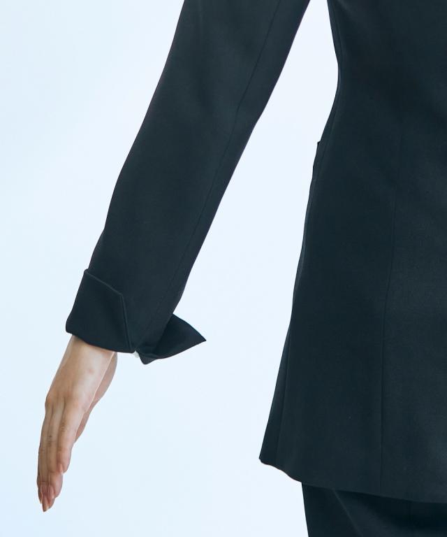 フォーマル 2点セット トールサイズ レディース 入学式 卒業式 ロング丈 ジャケット ＋ パンツ 黒 M/L ニッセン nissen agesugi_sfaの通販は