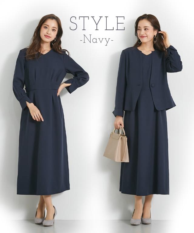 スーツ スカート レディース キーネック ジャケット アンサンブル ＋ V