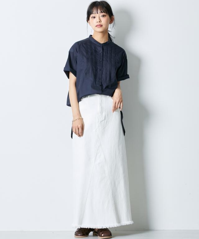 スカート ロング丈 マキシ丈 大きいサイズ レディース リメイク風 デニム シックスタイル ブルーデニム/ホワイトデニム 6L/8L/10L ニッセン nissen_9