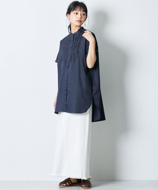 スカート ロング丈 マキシ丈 大きいサイズ レディース リメイク風 デニム シックスタイル ブルーデニム/ホワイトデニム 6L/8L/10L ニッセン nissen_14