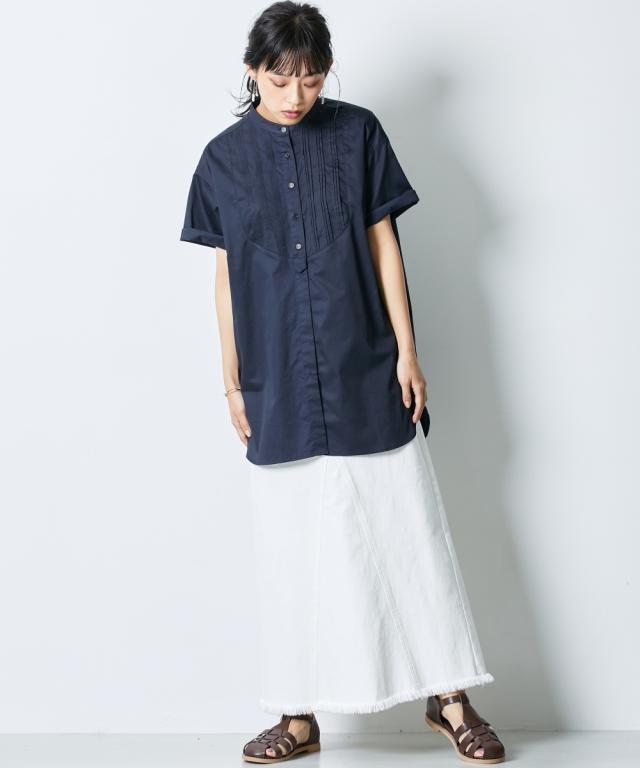 スカート ロング丈 マキシ丈 大きいサイズ レディース リメイク風 デニム シックスタイル ブルーデニム/ホワイトデニム 6L/8L/10L ニッセン nissen_16