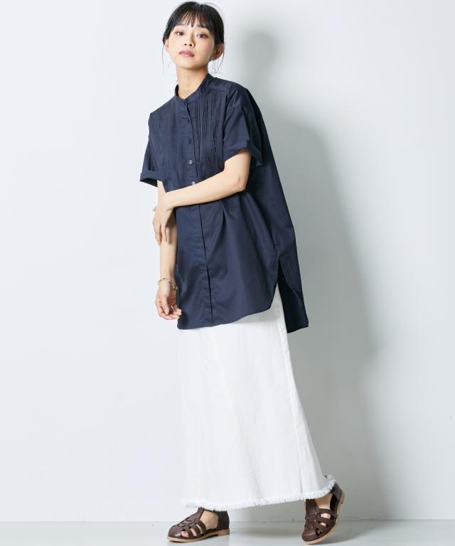 スカート ロング丈 マキシ丈 大きいサイズ レディース リメイク風 デニム シックスタイル ブルーデニム/ホワイトデニム 6L/8L/10L ニッセン nissen_17