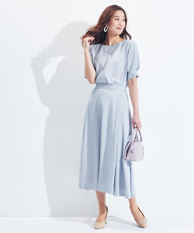 スカート レディース ロング フレア 吸汗速乾 ストレッチ セットアップ