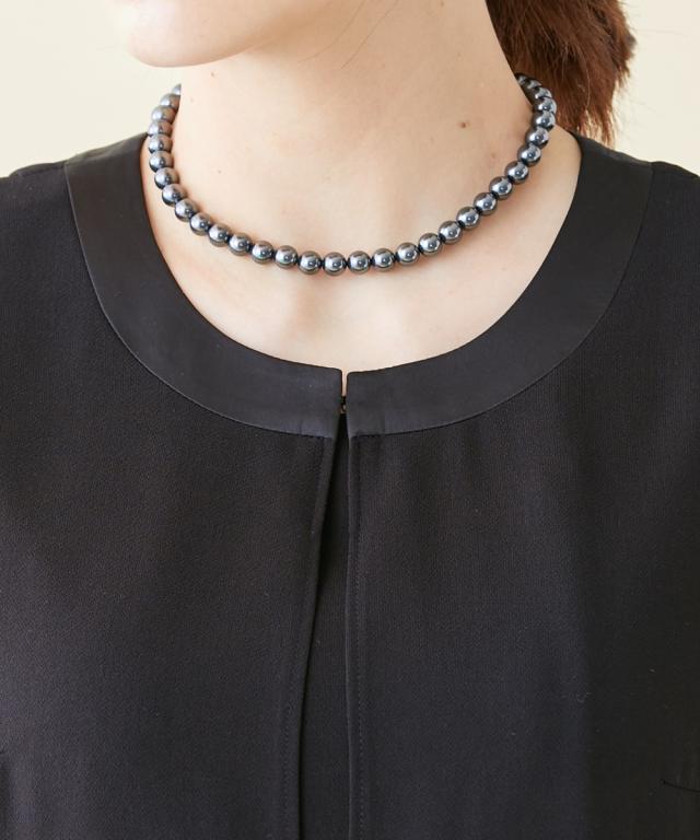 喪服 礼服 スーツ トールサイズ レディース 洗える ロング 重ね着風 ブラウス ＋ パンツ 接触冷感 防しわ 夏 黒 M/L ニッセン nissen_13