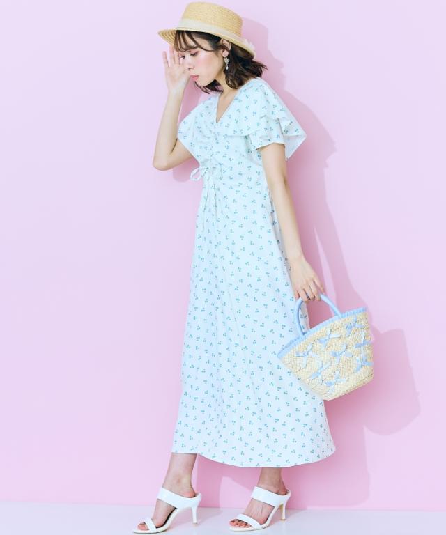 ワンピース ロング マキシ 大きいサイズ レディース センタードロスト