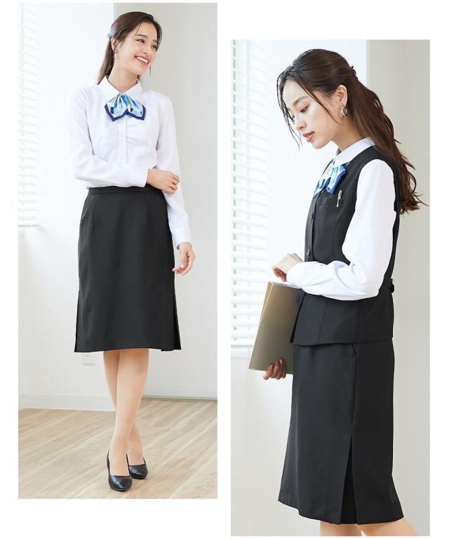 事務服 ベスト スカート スーツ レディース セット タイト はっ水 消臭テープ付 LL/3L 会社 制服 ユニフォーム ニッセン nissen 事務服 ベスト スカート スーツ レディース セット タイト はっ水 消臭