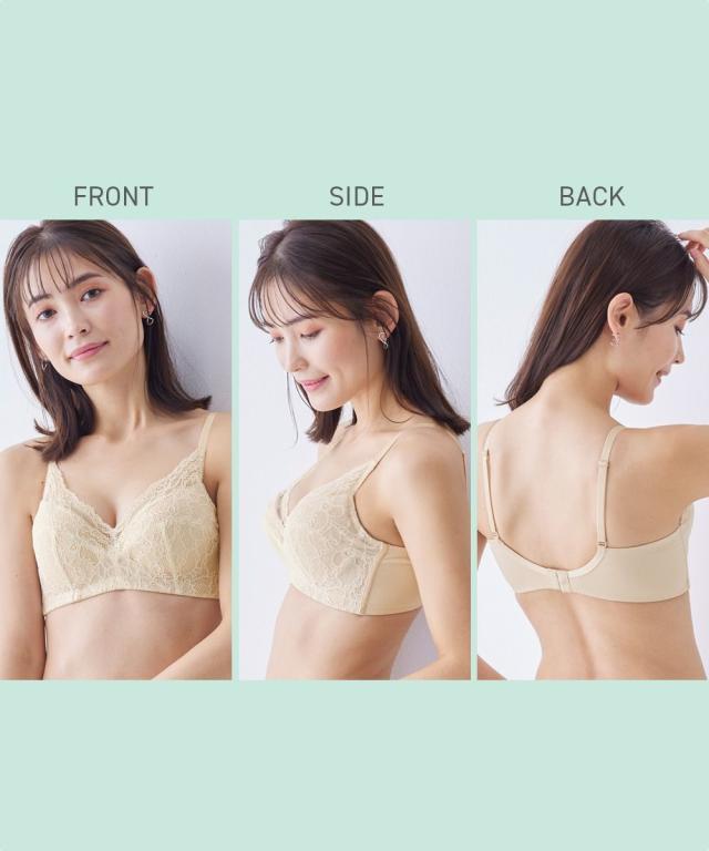 【未使用】フェレナ　ハッピーブラ　Lサイズ ブラック ニッセン ブラジャー (C85-D105) 大きいサイズ カラフルパレット