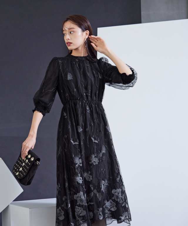 ドレス ワンピース レディース 結婚式 パーティー オケージョン Callarus Embroidery Lace Design One Piece  Dress 有 ダークグリーン系/｜au PAY マーケット