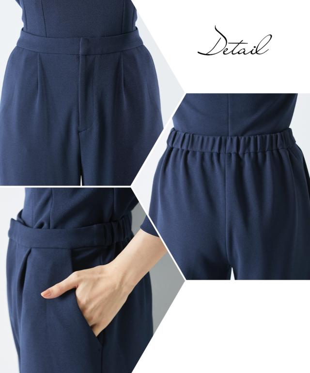 スーツ パンツ フォーマル レディース 入学式 卒業式 ツイード調 ノーカラー ジャケット ＋ ストレッチ ブラウス 3点セット 有 ネイビー系/白黒＋オフ＋黒 S/M/L ニッセン nissen agesugi_sfaの通販は