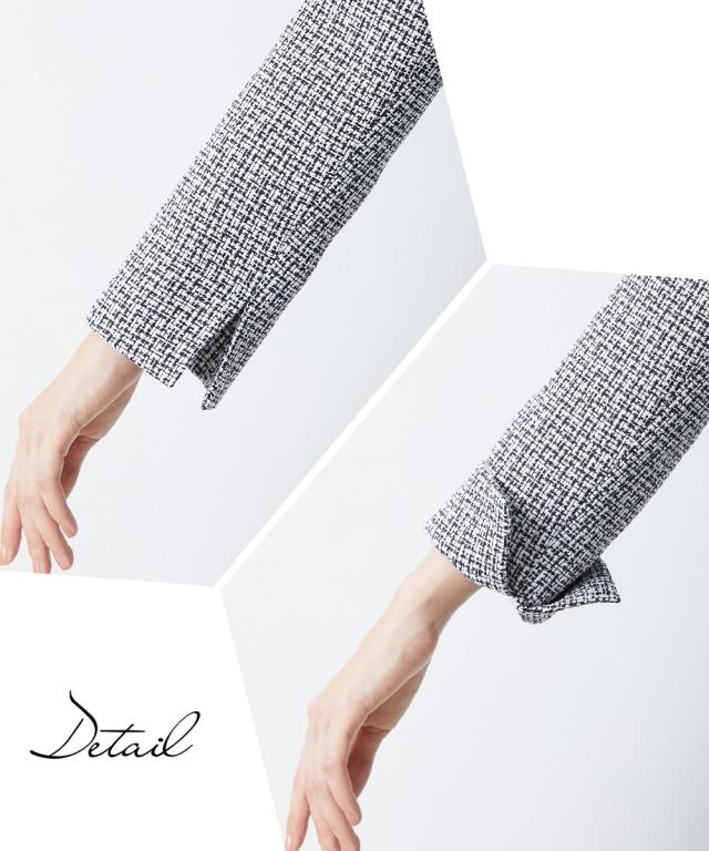 スーツ パンツ フォーマル レディース 入学式 卒業式 ツイード調 ロング丈 ジャケット アンサンブル テーラード ＋ レース ブラウス 有 ネイビー系＋オフ＋黒/白黒MIX系＋オフ＋黒 LL/3L ニッセン nissen agesugi_sfaの通販は