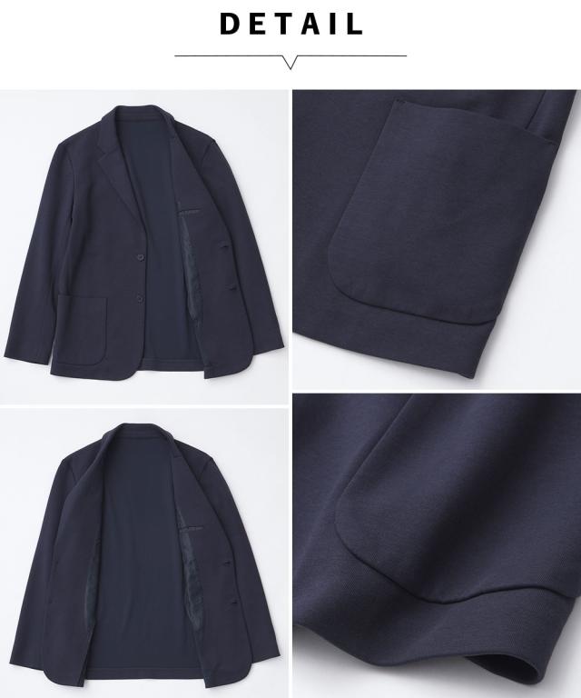 メンズ カットソー ジャケット 3L以上お腹ゆったり ネイビー/黒 3L