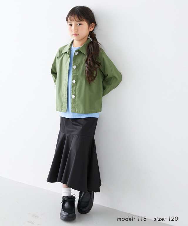 スカート キッズ マーメイド 女の子 子供服 ジュニア服 グリーン/黒 